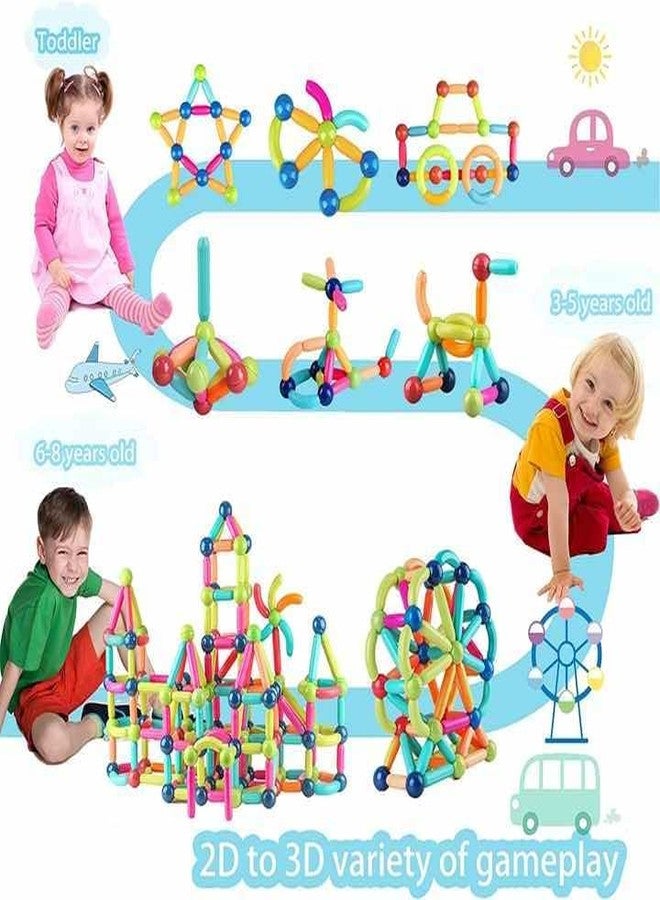 FunFrost Magnetic Sticks Building Blocks for Kids Toys for Girls Educational Stem Learning Magnet Stick with Balls Game Old Educational Stem Learning Magnet Stick (84 PCS) - Image 4